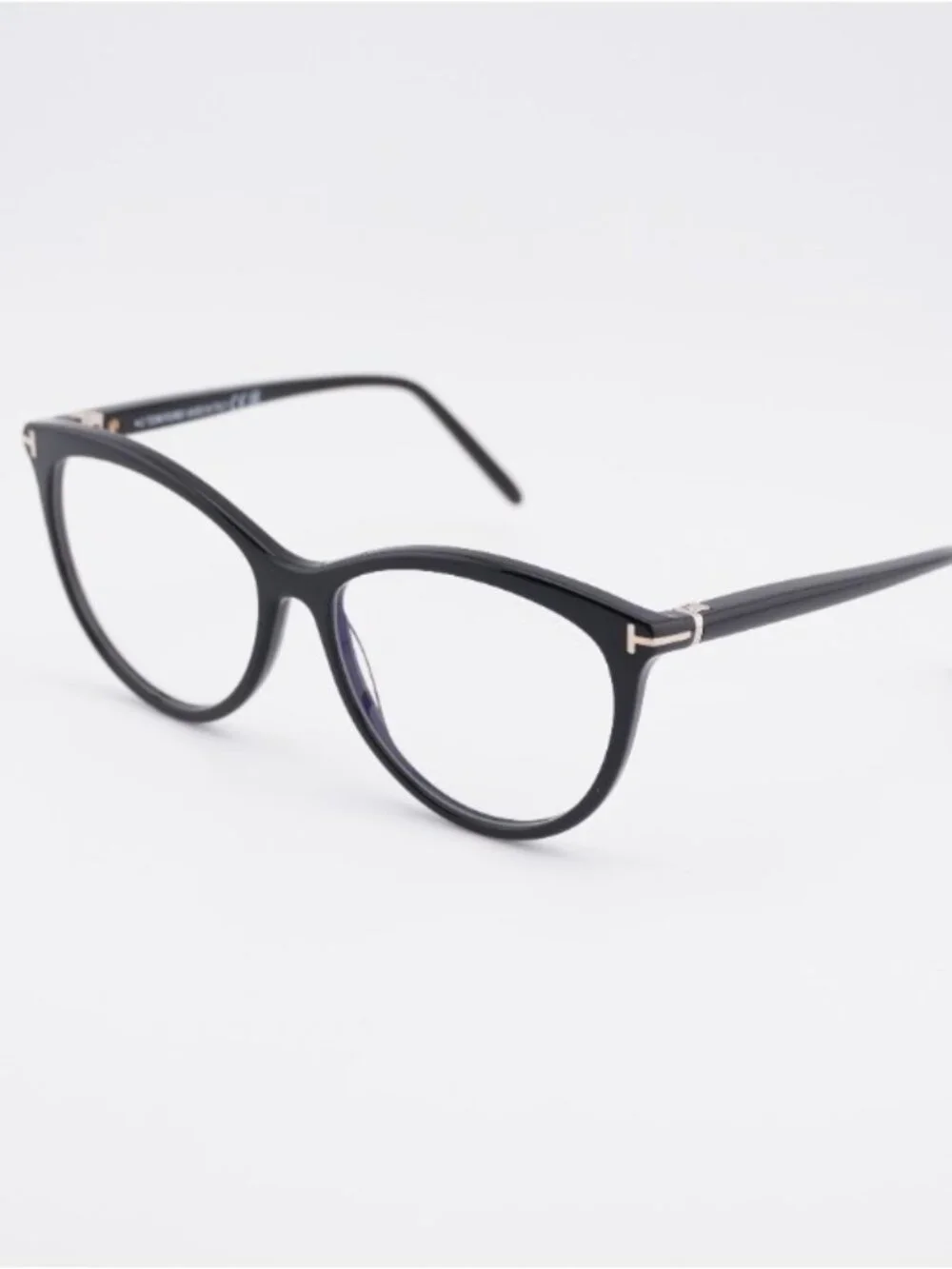 Tom Ford FT5990-B 001 Eyeglasses Shiny Black 55mm Cat Eye Frame